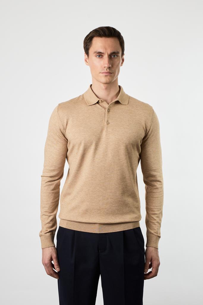 ПОЛО С ДЛИННЫМ РУКАВОМ ИЗ СМЕСИ ХЛОПКА И КАШЕМИРА