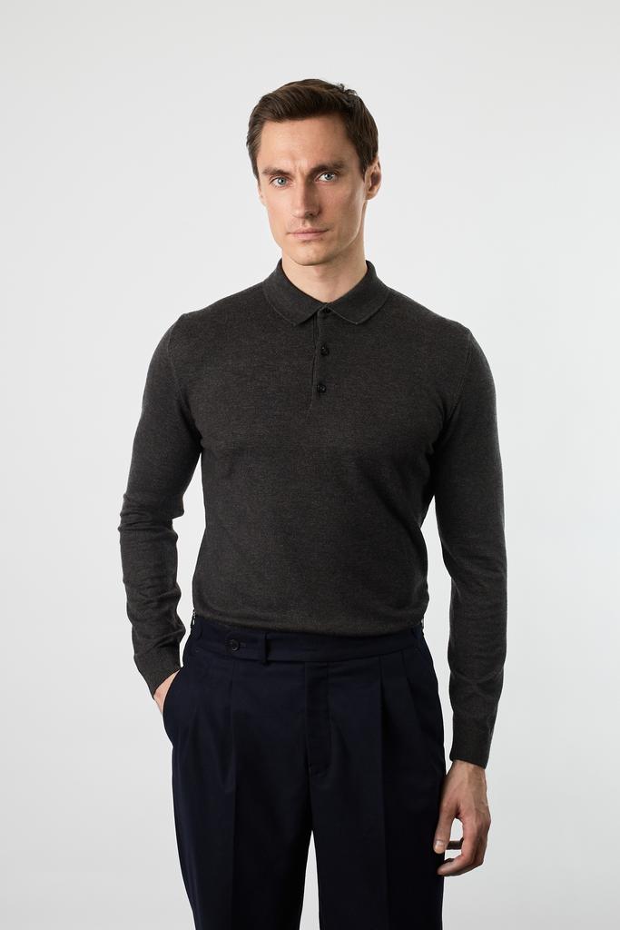 ПОЛО С ДЛИННЫМ РУКАВОМ ИЗ СМЕСИ ХЛОПКА И КАШЕМИРА