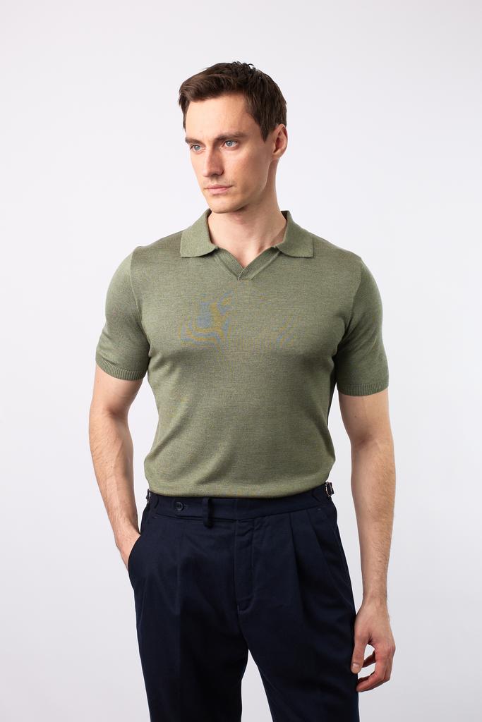 ВЯЗАННОЕ ПОЛО ИЗ МЕРСЕРИЗОВАННОГО ХЛОПКА