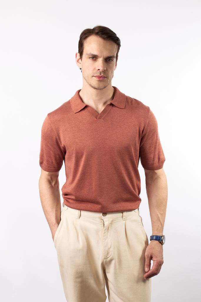 ВЯЗАННОЕ ПОЛО ИЗ МЕРСЕРИЗОВАННОГО ХЛОПКА