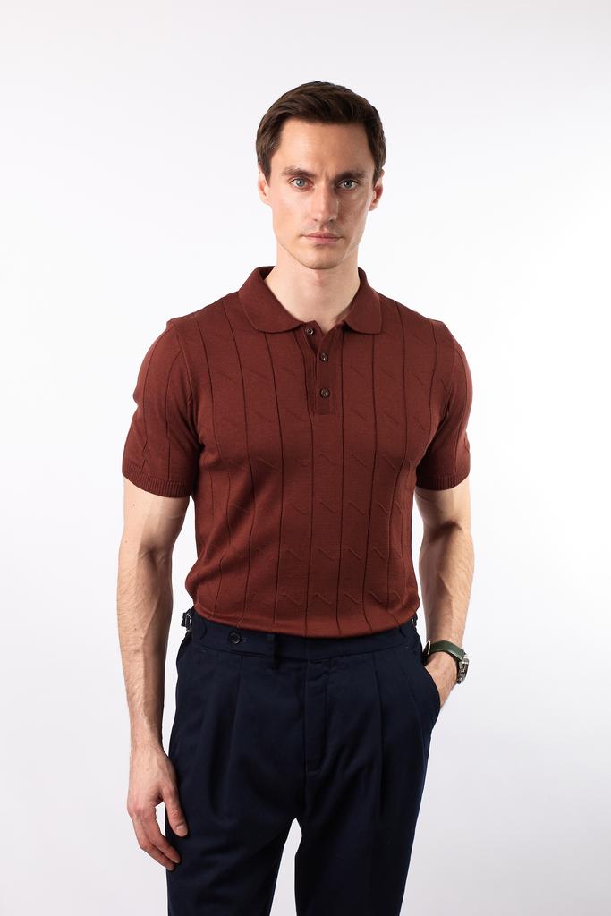 ВЯЗАННОЕ ПОЛО ИЗ МЕРСЕРИЗОВАННОГО ХЛОПКА