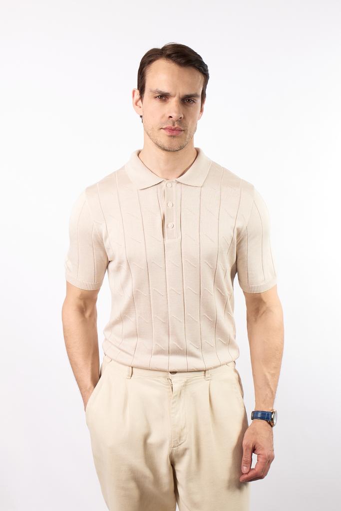 ВЯЗАННОЕ ПОЛО ИЗ МЕРСЕРИЗОВАННОГО ХЛОПКА