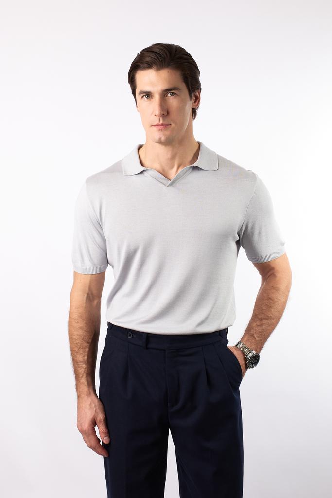 ВЯЗАННОЕ ПОЛО ИЗ МЕРСЕРИЗОВАННОГО ХЛОПКА