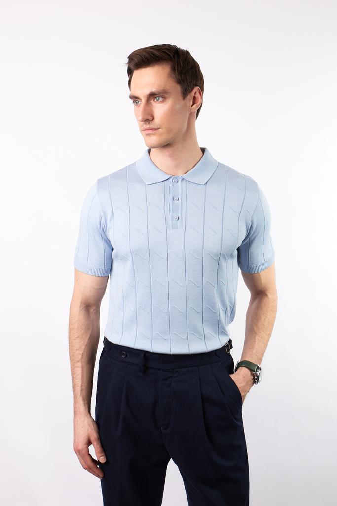 ВЯЗАННОЕ ПОЛО ИЗ МЕРСЕРИЗОВАННОГО ХЛОПКА