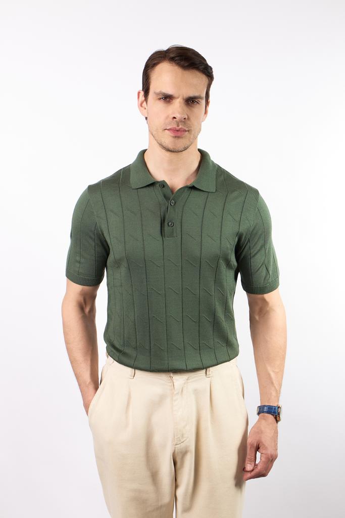 ВЯЗАННОЕ ПОЛО ИЗ МЕРСЕРИЗОВАННОГО ХЛОПКА