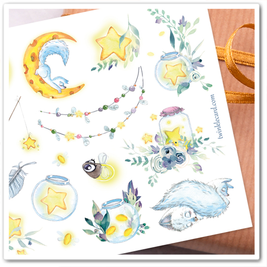 Наклейки "Полярный лис"