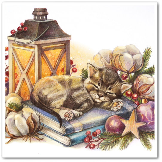 Котенок на книге