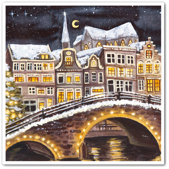 Зимняя ночь в Амстердаме