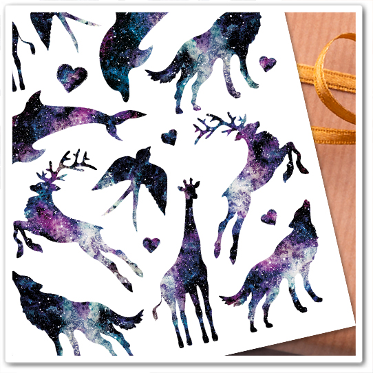 Наклейки "Галактические животные"