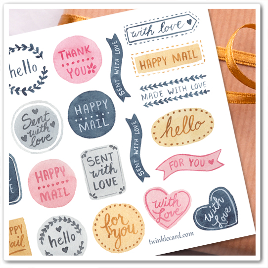 Наклейки "Отправлено с любовью"