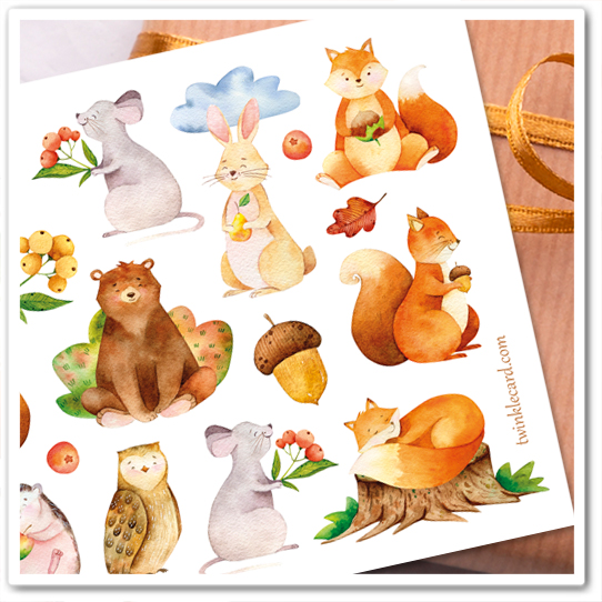 Наклейки "Лесные жители"