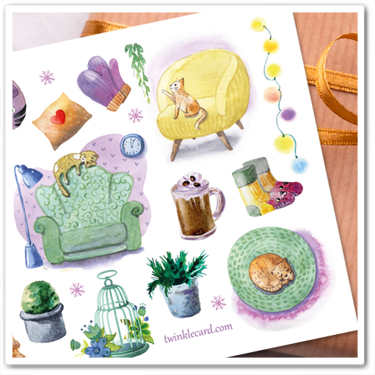 Наклейки "У котиков - хюгге"