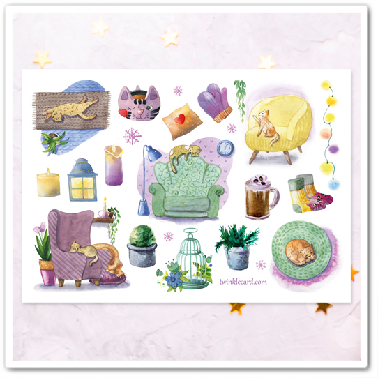 Наклейки "У котиков - хюгге"