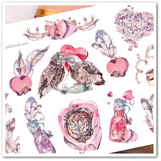 Наклейки "Совушки"