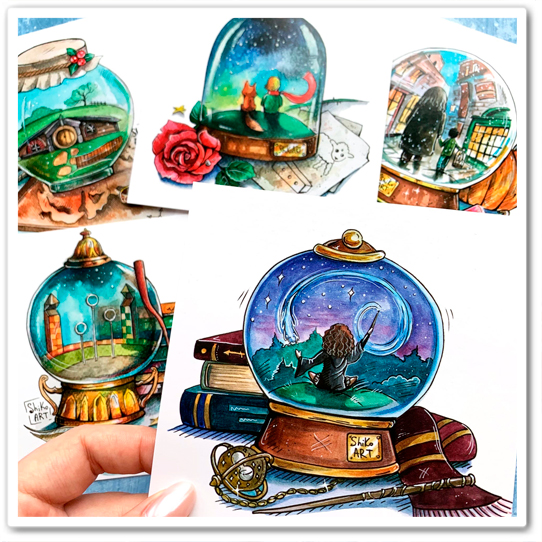 Квадратные открытки с уценкой, набор из 5 шт.