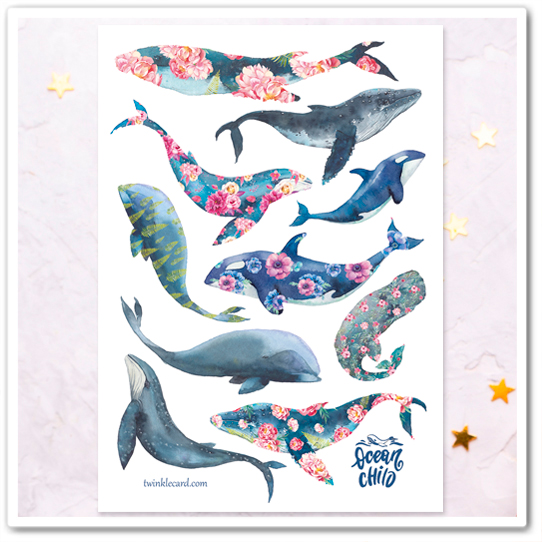 Наклейки "Киты"