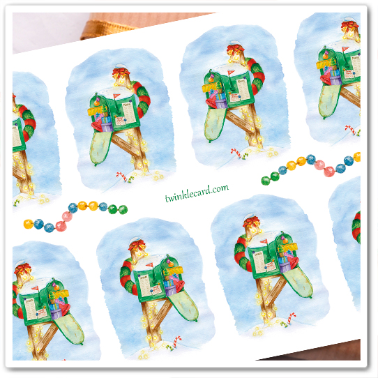 Наклейки "Рождественский почтовый ящик"