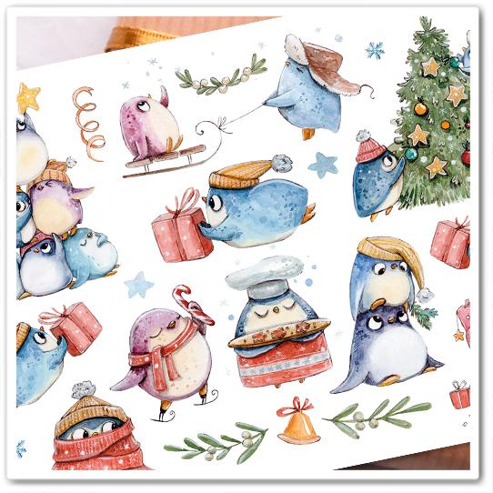 Наклейки "Пингвины"