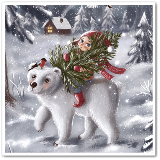 За ёлкой на медведе