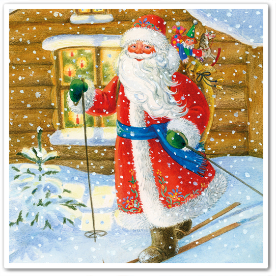 Дед Мороз на лыжах