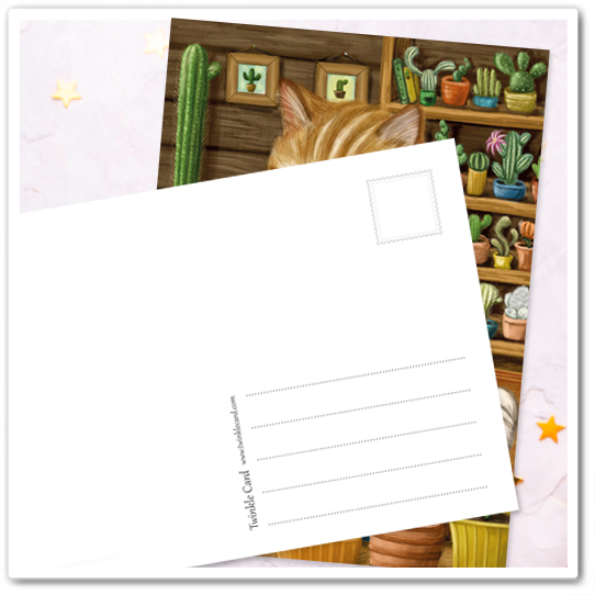 Кот с кактусами