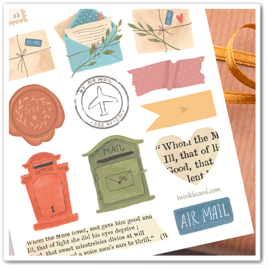 Наклейки "Почтовые элементы"