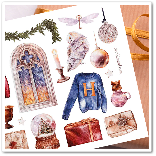 Наклейки "Рождество в Хогвартсе"