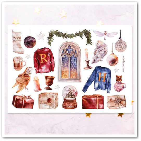 Наклейки "Рождество в Хогвартсе"