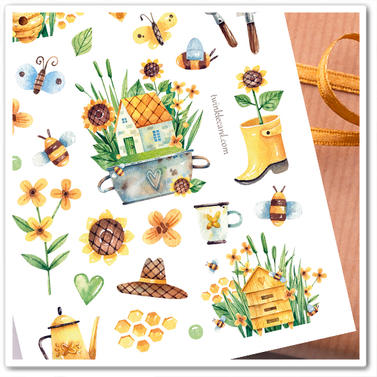 Наклейки "Мёд и подсолнухи"