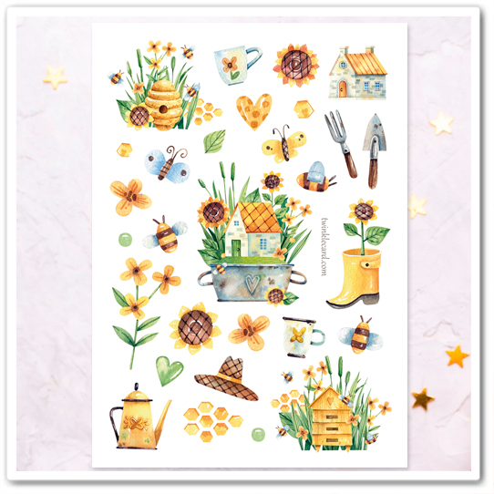 Наклейки "Мёд и подсолнухи"