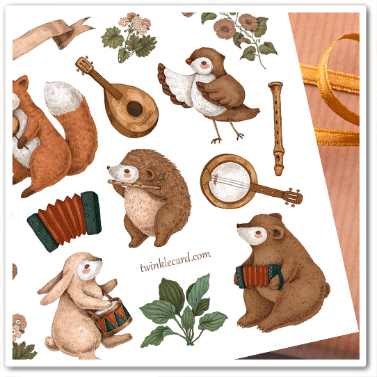 Наклейки "Животные-музыканты"