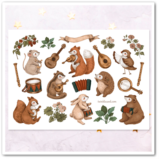 Наклейки "Животные-музыканты"