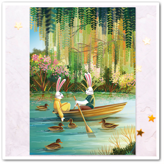 Зайчики. На озере