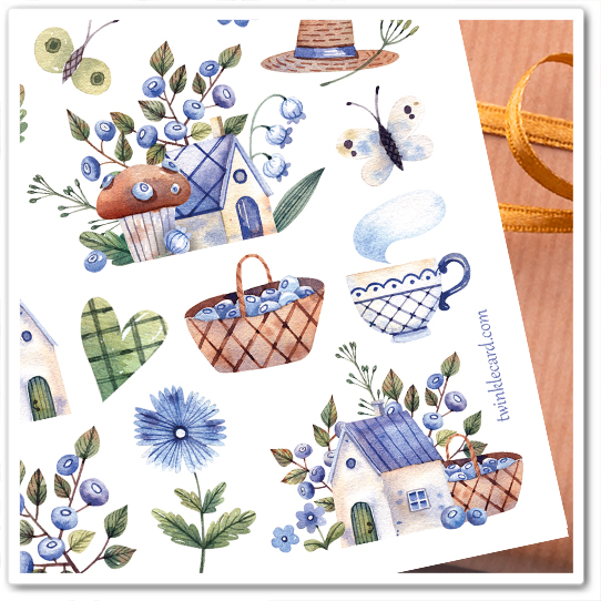 Наклейки "Голубика"