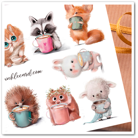 Наклейки "Кофемания 1"