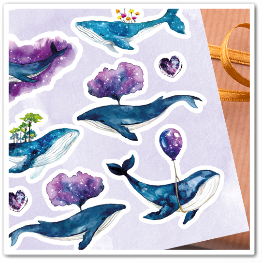 Наклейки "Небесные киты"