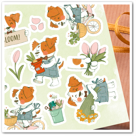 Наклейки "Пёс-садовник"