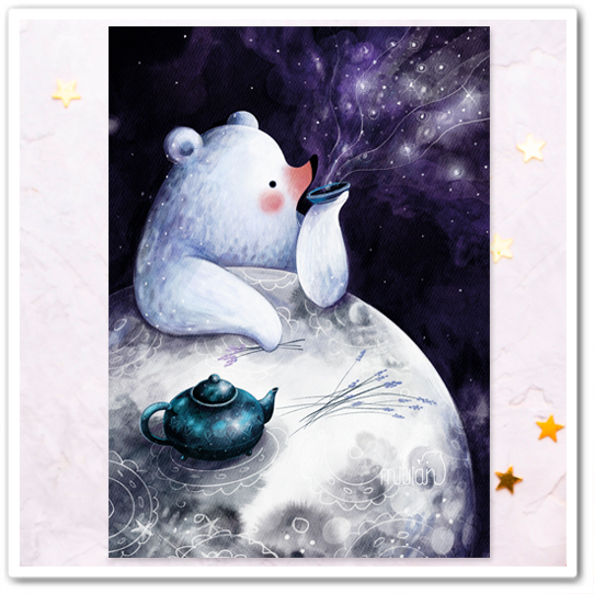 Белый Миша.Чаеп. на Луне