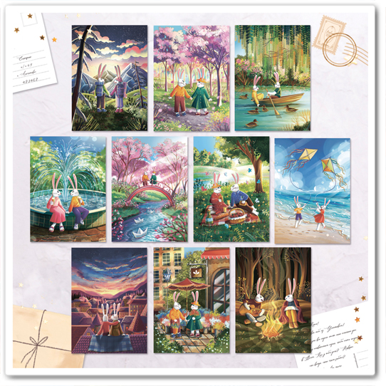 Набор открыток "Зайчики"