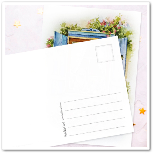 Синее окошко со скворечником