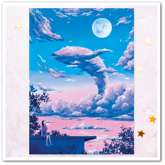 Облако - кит под луной