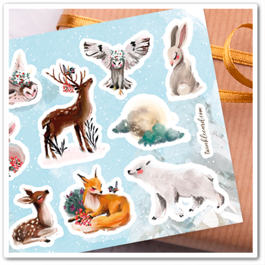Наклейки "Животные. Зима"