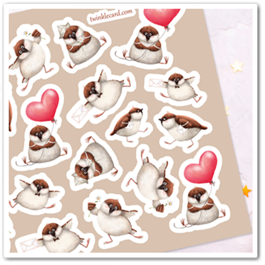 Наклейки "Воробушки"