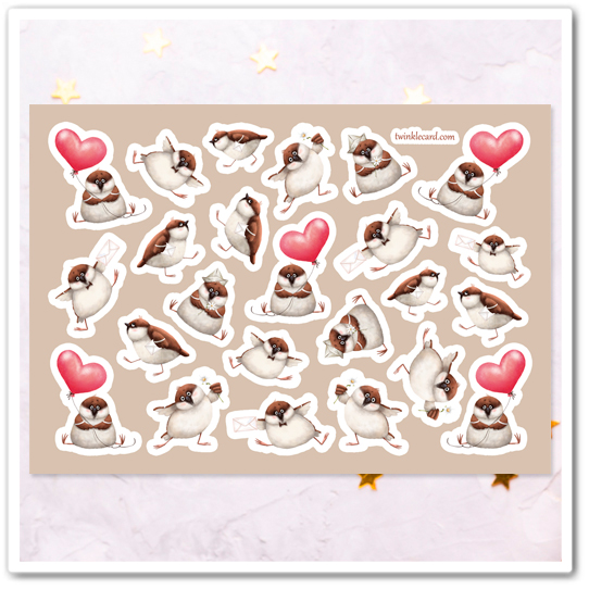 Наклейки "Воробушки"