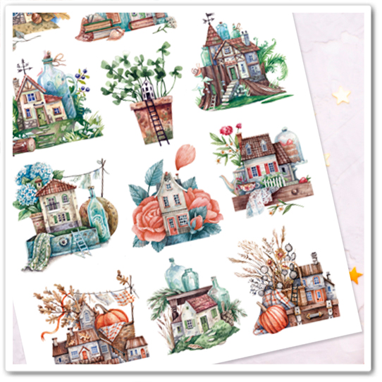 Наклейки "Домики рустикальные"