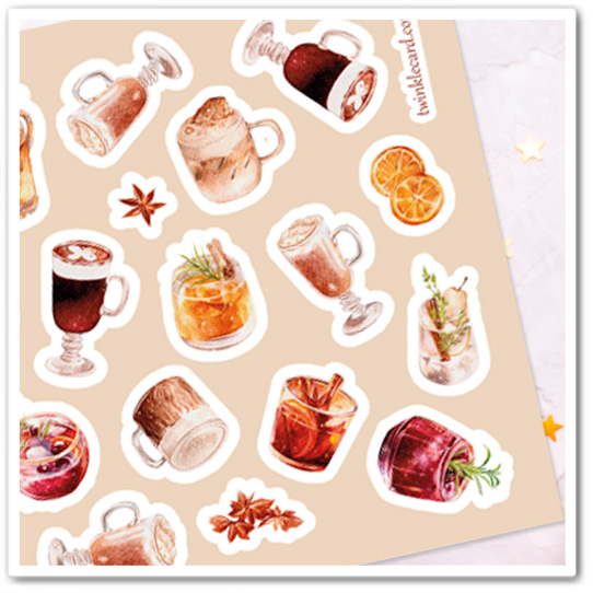Наклейки "Согревающие напитки"