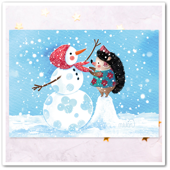 Ёжик и снеговик