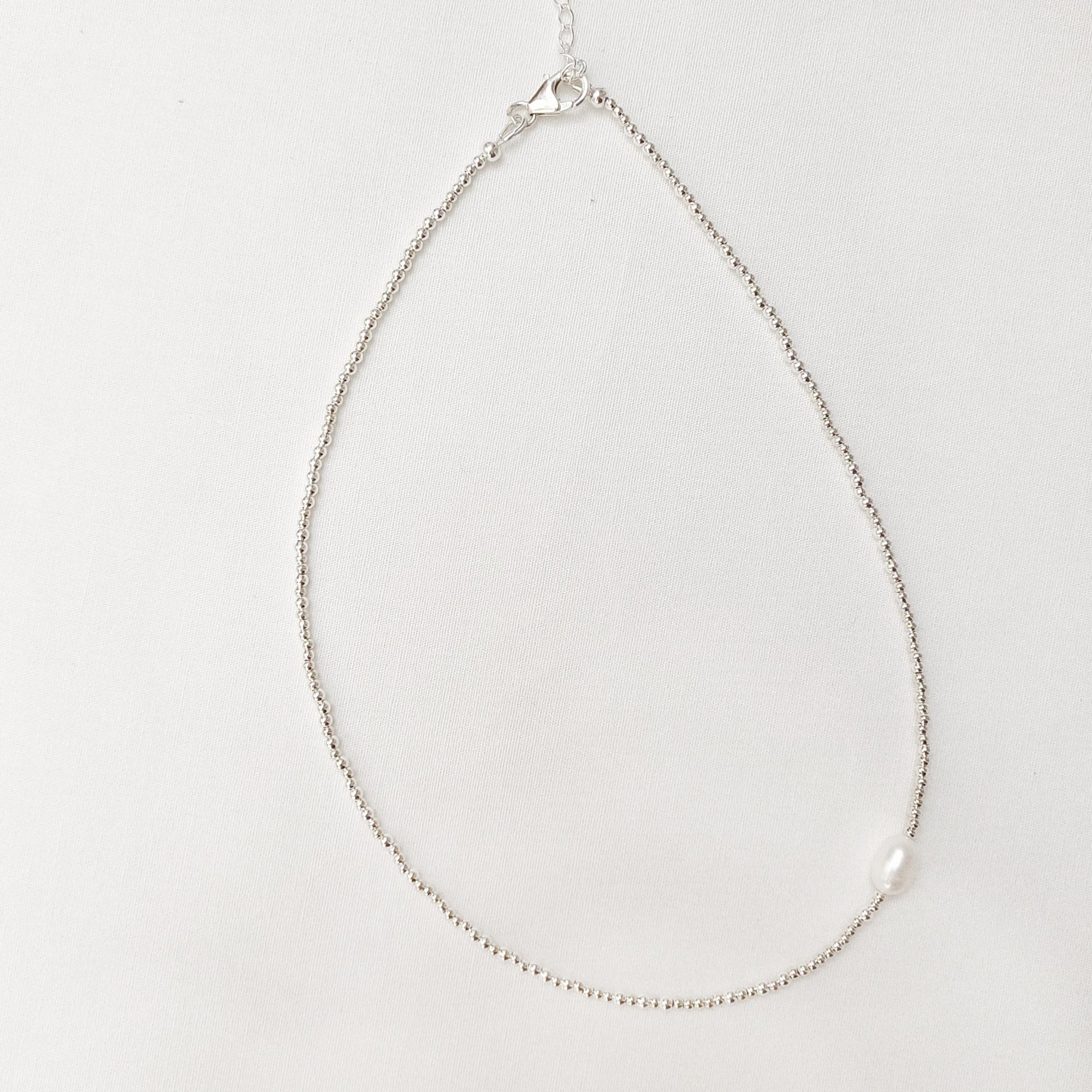 Серебрянный чокер с жемчужинкой