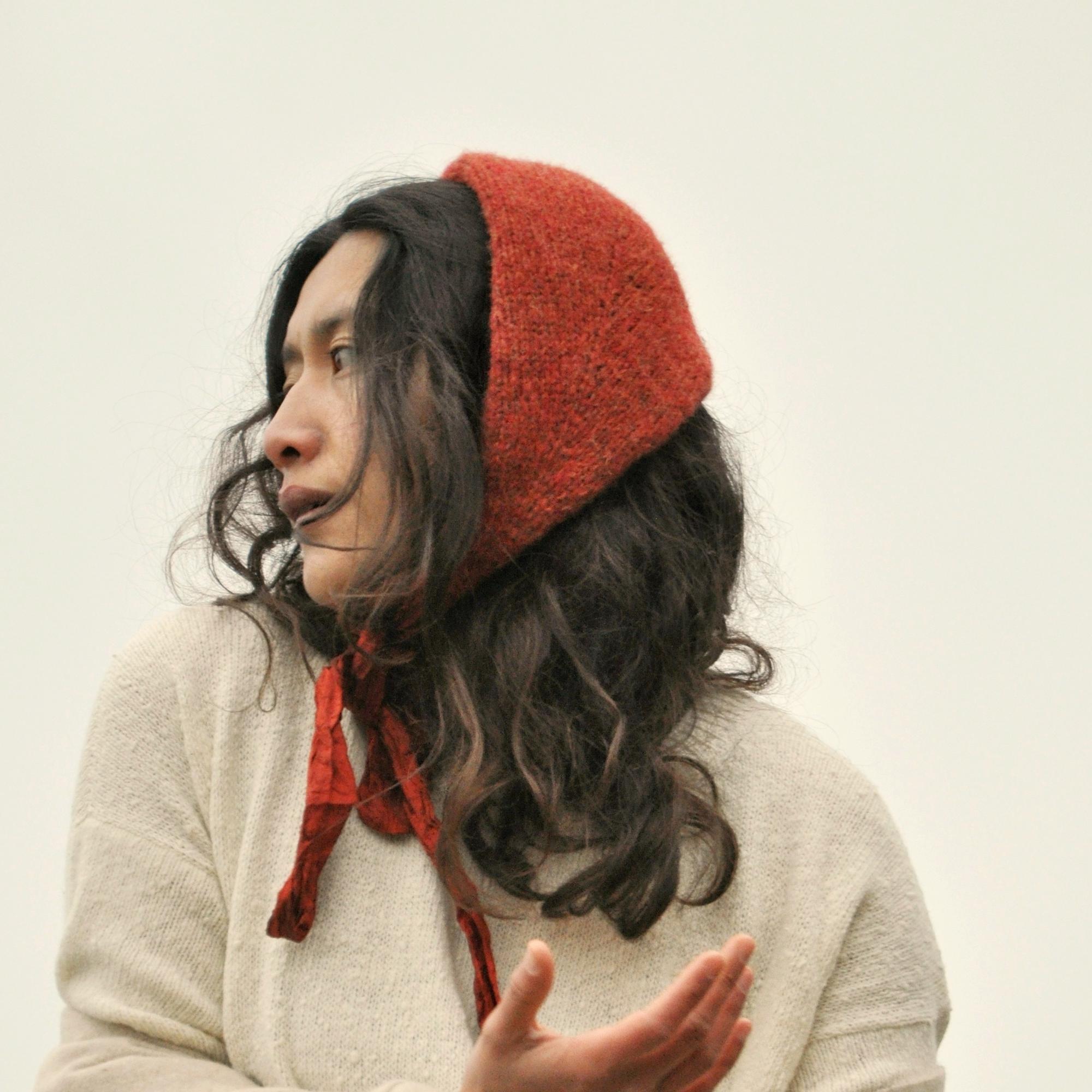 Полу-чепчик цвета рябины