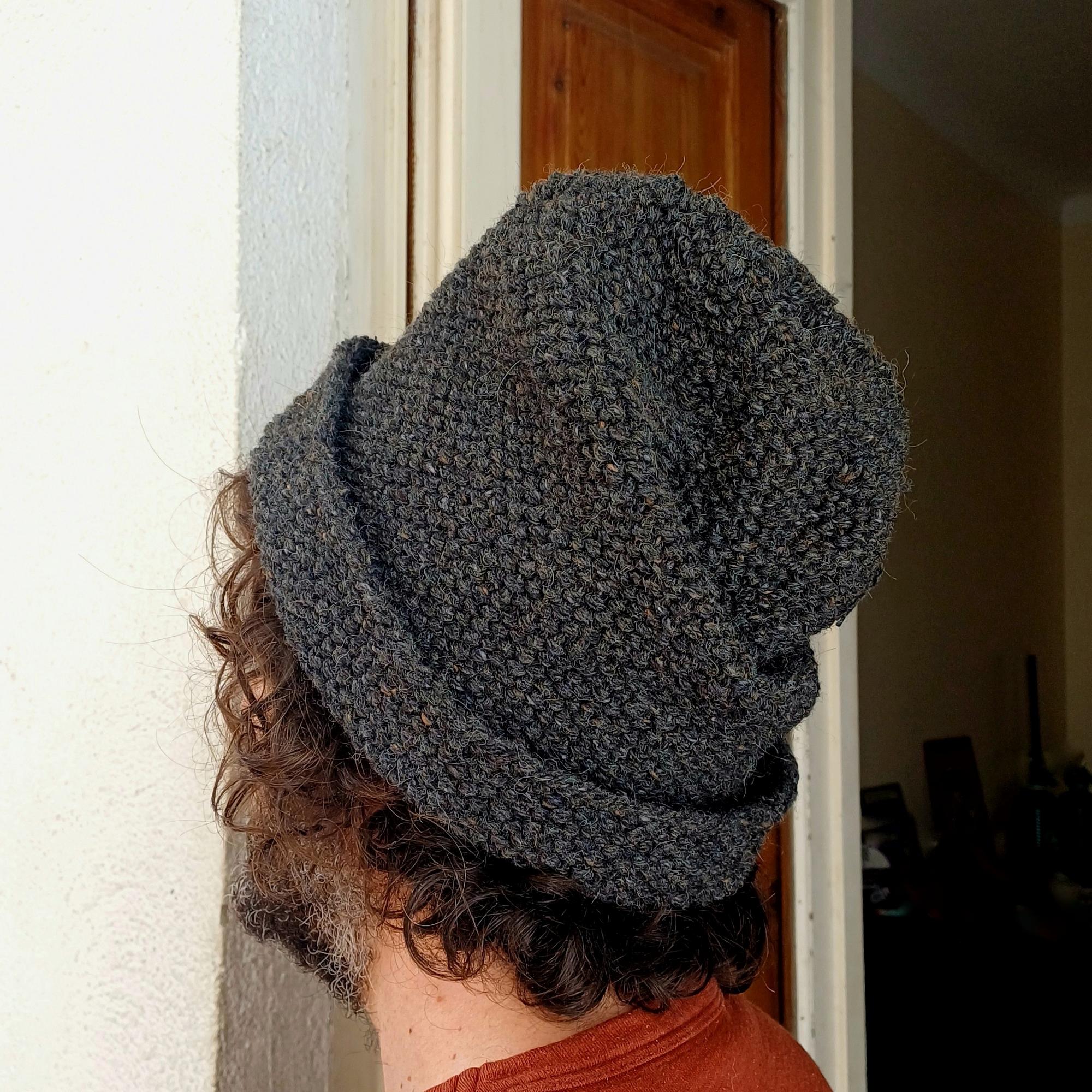 Шапка "Тканная"темно-серая